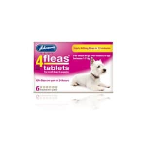 Johnsons 4fleas Tablets for Puppies and Small Dogs 6 Tablets