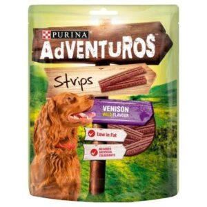 Adventuros Dog Treats with Venison Wild Flavour Strips from Purina 90G