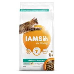 IAMS for Vitality Dry Cat Food Light in Fat with Fresh Chicken 2kg