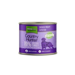 Natures Menu Country Hunter Wet Dog Food Farm Reared Turkey Grain Free Dog Food Cans 6 x 600g