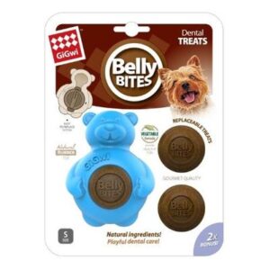 GiGwi Belly Bites Bear Treat Dispenser Blue Small