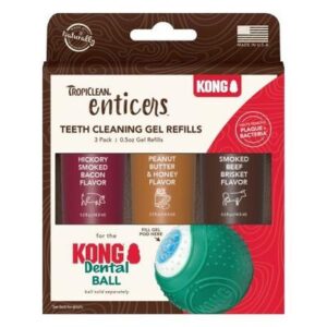 TropiClean Enticers Teeth Cleaning Gel Variety Pack for KONG Dental Ball